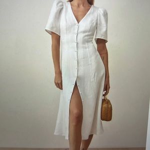 Reformation Newbury Linen Midi Dress